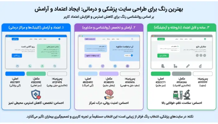 بهترین رنگ برای طراحی سایت پزشکی و درمانی