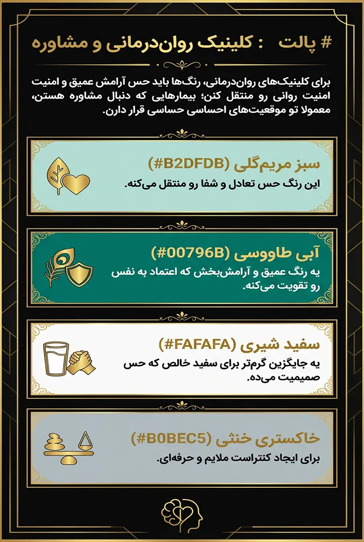 بهترین رنگ طراحی سایت پزشکی برای کلینیک روان درمانی و مشاوره